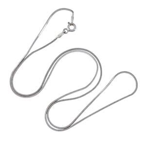 Estate FAS Italy Sterling Silver 925 0.8mm Snake Chain Necklace 18.5"